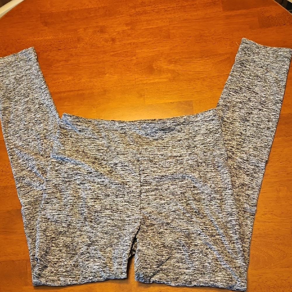 No Boundaries Marled Black and White Leggings